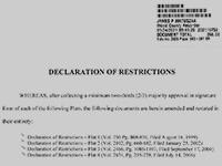 Declaration of Restrictions